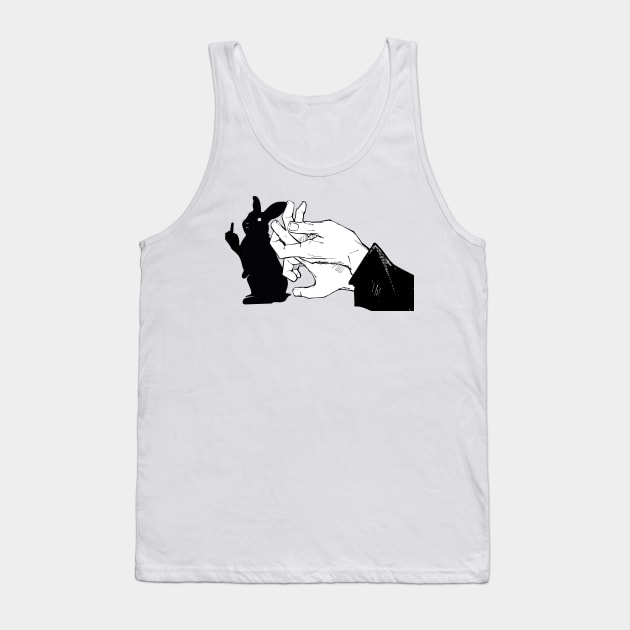 Fuck You Rabbit Animal Shadow Puppet Tank Top by darklordpug